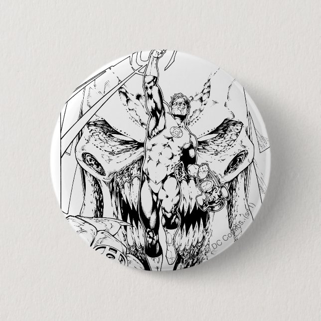 Badge Rond 5 Cm Lanterne verte avec le courant de la lumière (Devant)