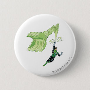Badge Rond 5 Cm Lanterne verte - comique, avec la machine