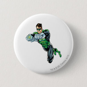 Badge Rond 5 Cm Lanterne verte - comique, les deux bras en avant