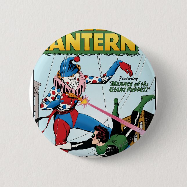 Badge Rond 5 Cm Lanterne verte contre le clown (Devant)