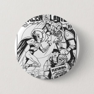 Badge Rond 5 Cm Lanterne verte contre le magicien de la chance, du