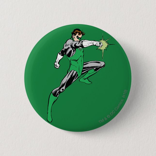 Badge Rond 5 Cm Lanterne verte dirigeant l'anneau (Devant)