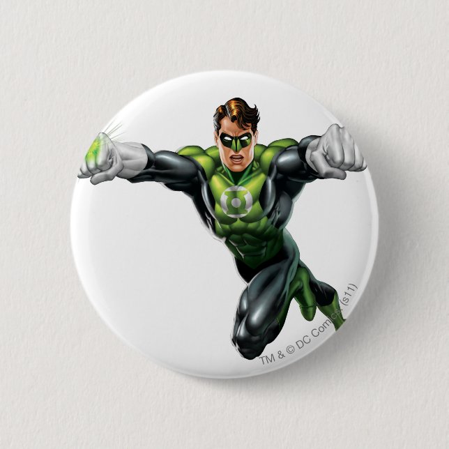 Badge Rond 5 Cm Lanterne verte - entièrement rendue, regardant en (Devant)