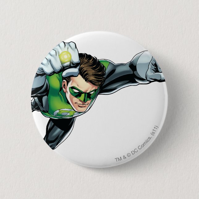 Badge Rond 5 Cm Lanterne verte - entièrement rendue, volant juste (Devant)