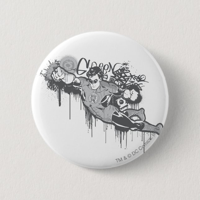 Badge Rond 5 Cm Lanterne verte - innocence tordue BW (Devant)