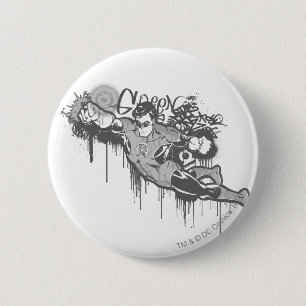 Badge Rond 5 Cm Lanterne verte - innocence tordue BW