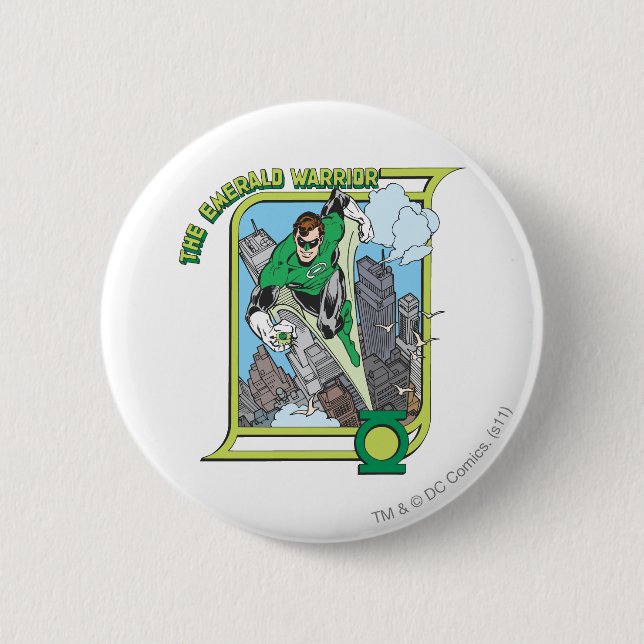 Badge Rond 5 Cm Lanterne verte - le guerrier vert (Devant)