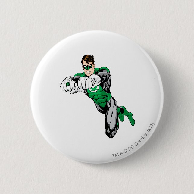 Badge Rond 5 Cm Lanterne verte - les deux bras en avant (Devant)