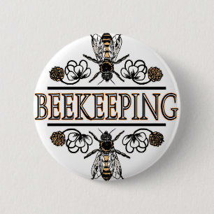 Badge Rond 5 Cm l'apiculture avec des abeilles de travailleur