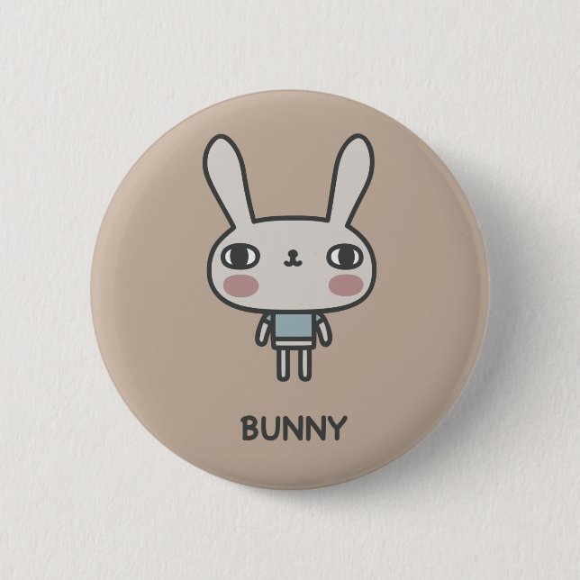 Badge Rond 5 Cm Lapin (Devant)