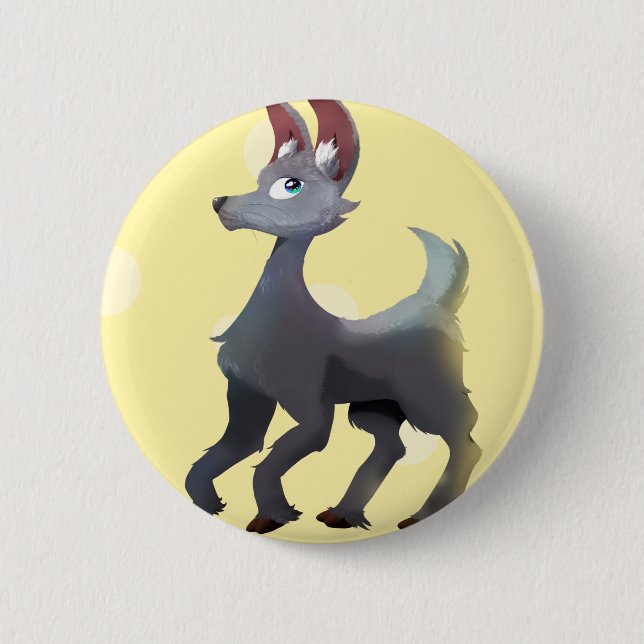 Badge Rond 5 Cm Lapin Alpaca - Gris Ultime/Illuminations (Devant)