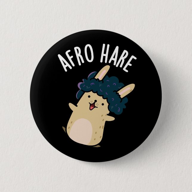 Badge Rond 5 Cm Lapin Amoureux De Lièvre Afro Avec Jeu Afro BG Dar (Devant)