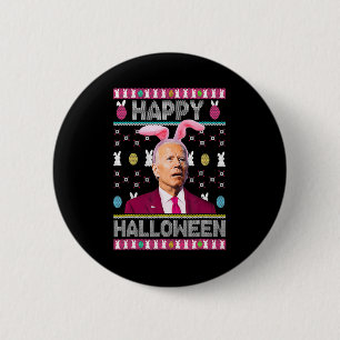 Badge Rond 5 Cm Lapin amusant de Halloween Joe Biden confus de Pâq