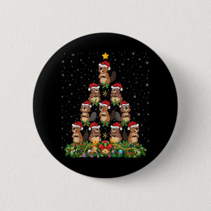 Badge Rond 5 Cm Lapin avec pull de Noël Xmas Rabbit Noël