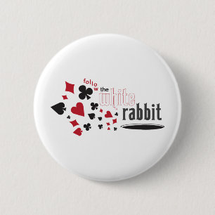 Badge Rond 5 Cm Lapin blanc