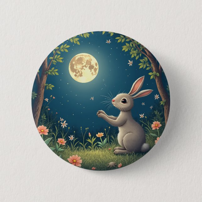 Badge Rond 5 Cm lapin chuseok (Devant)