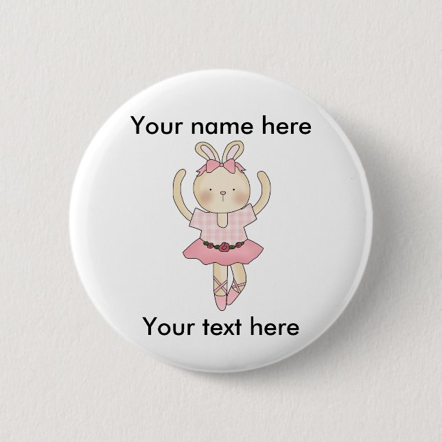 Badge Rond 5 Cm Lapin de ballerine (Devant)