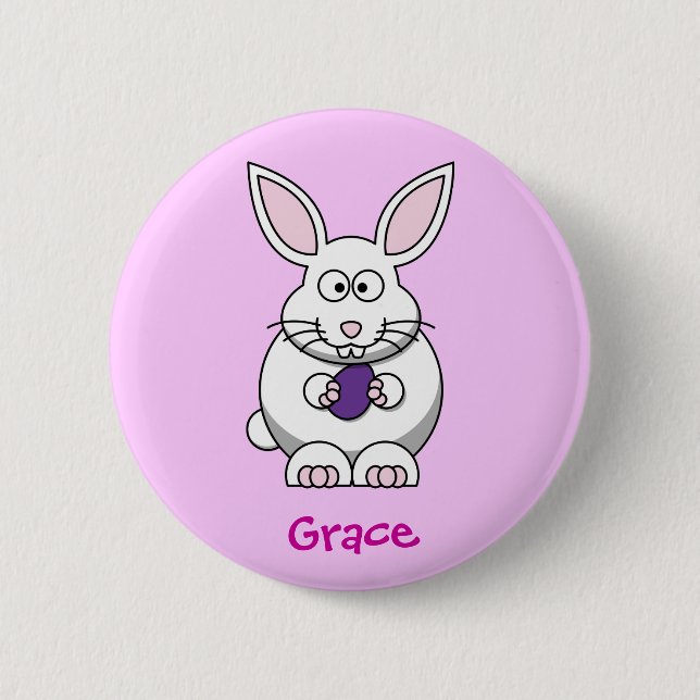 Badge Rond 5 Cm Lapin de Fluffly (Devant)