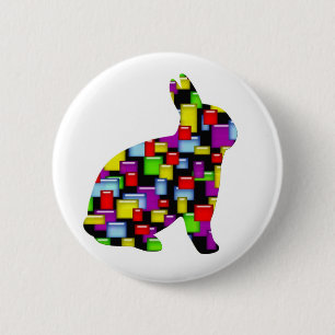 Badge Rond 5 Cm lapin de lapin de mosaïque