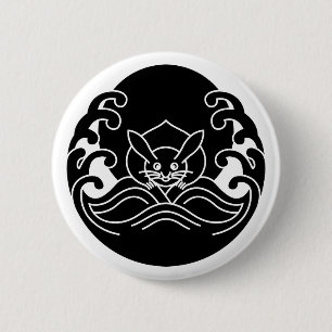 Badge Rond 5 Cm Lapin de lune de vague