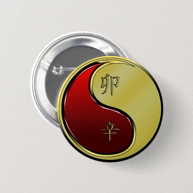 Badge Rond 5 Cm Lapin de Métal (Devant & derrière)