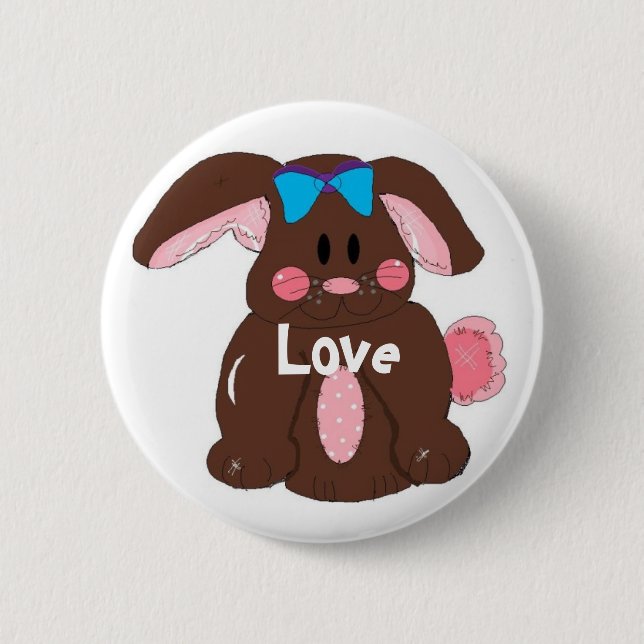 Badge Rond 5 Cm Lapin de Pâques (Devant)