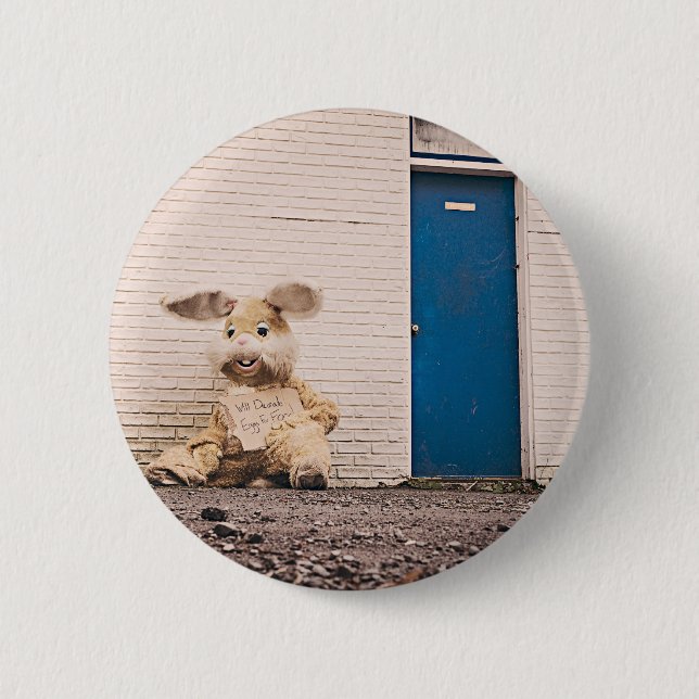 Badge Rond 5 Cm lapin de pâques (Devant)