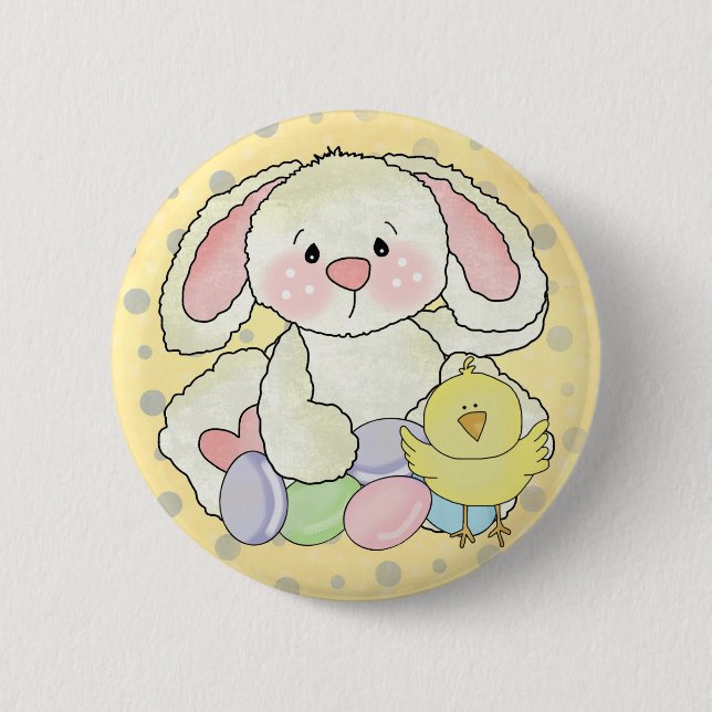 Badge Rond 5 Cm Lapin de Pâques (Devant)