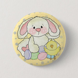 Badge Rond 5 Cm Lapin de Pâques