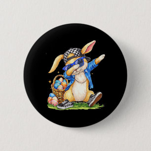 Badge Rond 5 Cm Lapin de Pâques Cool Hip Hop Enfants Garçons
