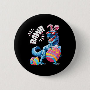 Badge Rond 5 Cm Lapin de Pâques Dinosaure T Rex Œufs Garçons Enfan