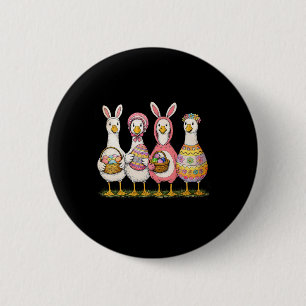 Badge Rond 5 Cm Lapin de Pâques drôle et idiot Œufs de Pâques Joye