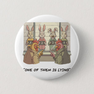 Badge Rond 5 Cm Lapin de Pâques drôle - Humour de chasse aux œufs