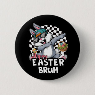 Badge Rond 5 Cm Lapin de Pâques Hip hop Bruh
