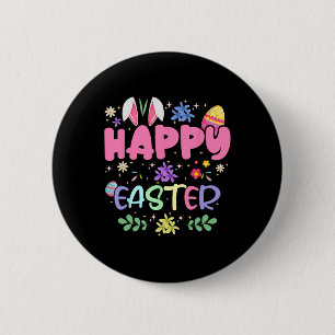Badge Rond 5 Cm Lapin de Pâques Joyeuses Printemps Œuf de Pâques P