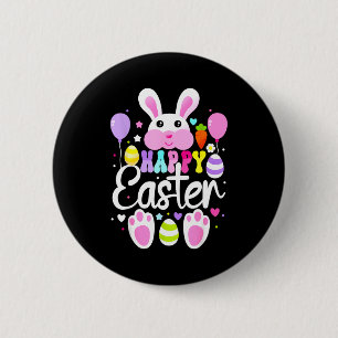 Badge Rond 5 Cm Lapin de Pâques Joyeux Lapin Visage Drôle de Jour