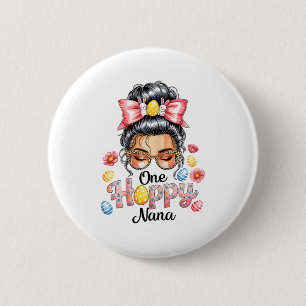 Badge Rond 5 Cm Lapin de Pâques joyeux Nana sautillant Une boule e