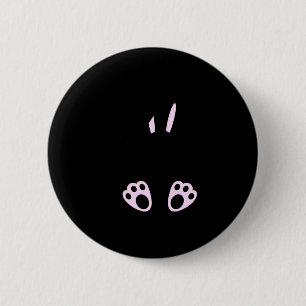 Badge Rond 5 Cm Lapin de Pâques joyeux visage de lapin drôle jour
