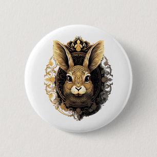 Badge Rond 5 Cm Lapin de Pâques Mandala Arts Jour de Pâques