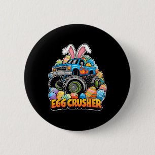 Badge Rond 5 Cm Lapin de Pâques Monster Truck Écrasseur d'oeufs Dr