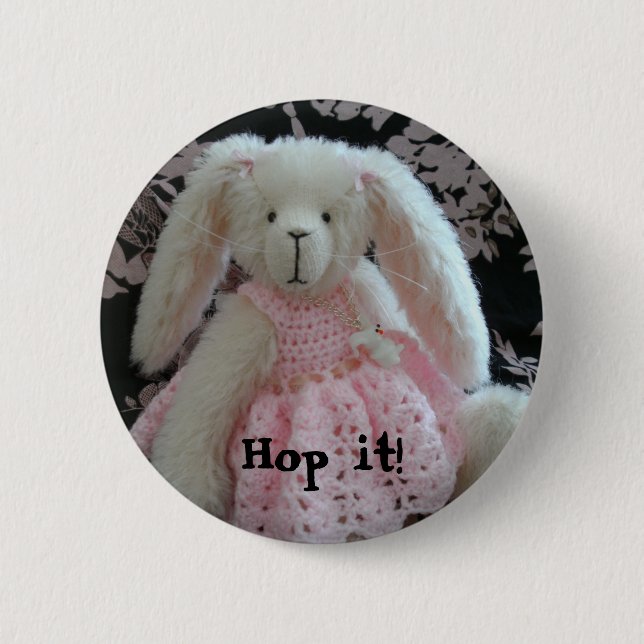 Badge Rond 5 Cm Lapin de Phillipa par les ours petits de Darlin (Devant)