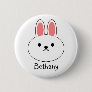 Badge Rond 5 Cm Lapin Drôle