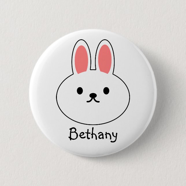 Badge Rond 5 Cm Lapin Drôle (Devant)