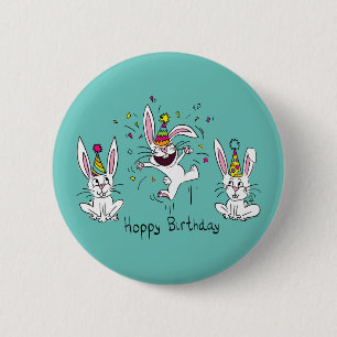 Badge Rond 5 Cm Lapin drôle Anniversaire Enfants