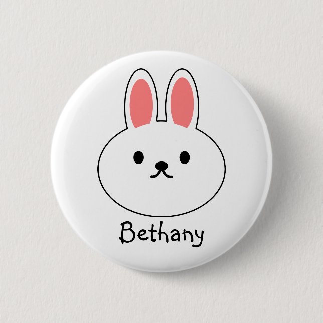 Badge Rond 5 Cm Lapin drôle Bunny  (Devant)