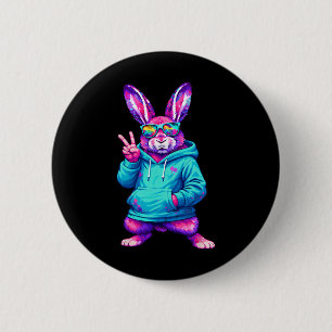 Badge Rond 5 Cm Lapin drôle de hip hop cool T-shirt pour hommes et