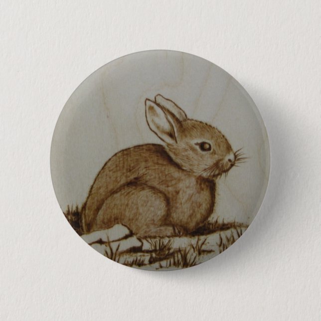Badge Rond 5 Cm Lapin du côté rocheux… (Devant)