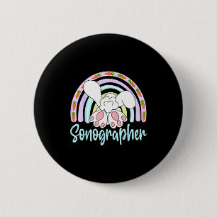 Badge Rond 5 Cm Lapin échographe arc-en-ciel Pâques Échographie Ul