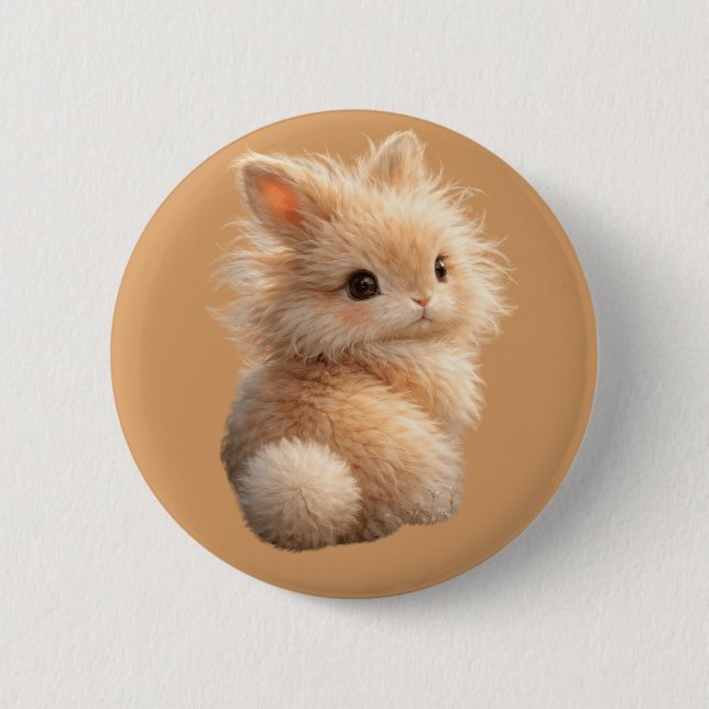 Badge Rond 5 Cm Lapin flou (Devant)