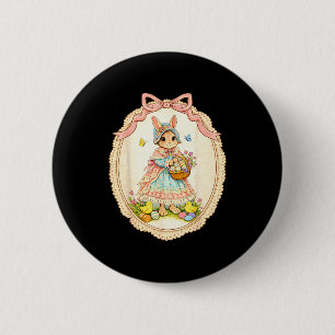 Badge Rond 5 Cm Lapin heureux drôle pour enfants filles femmes ado